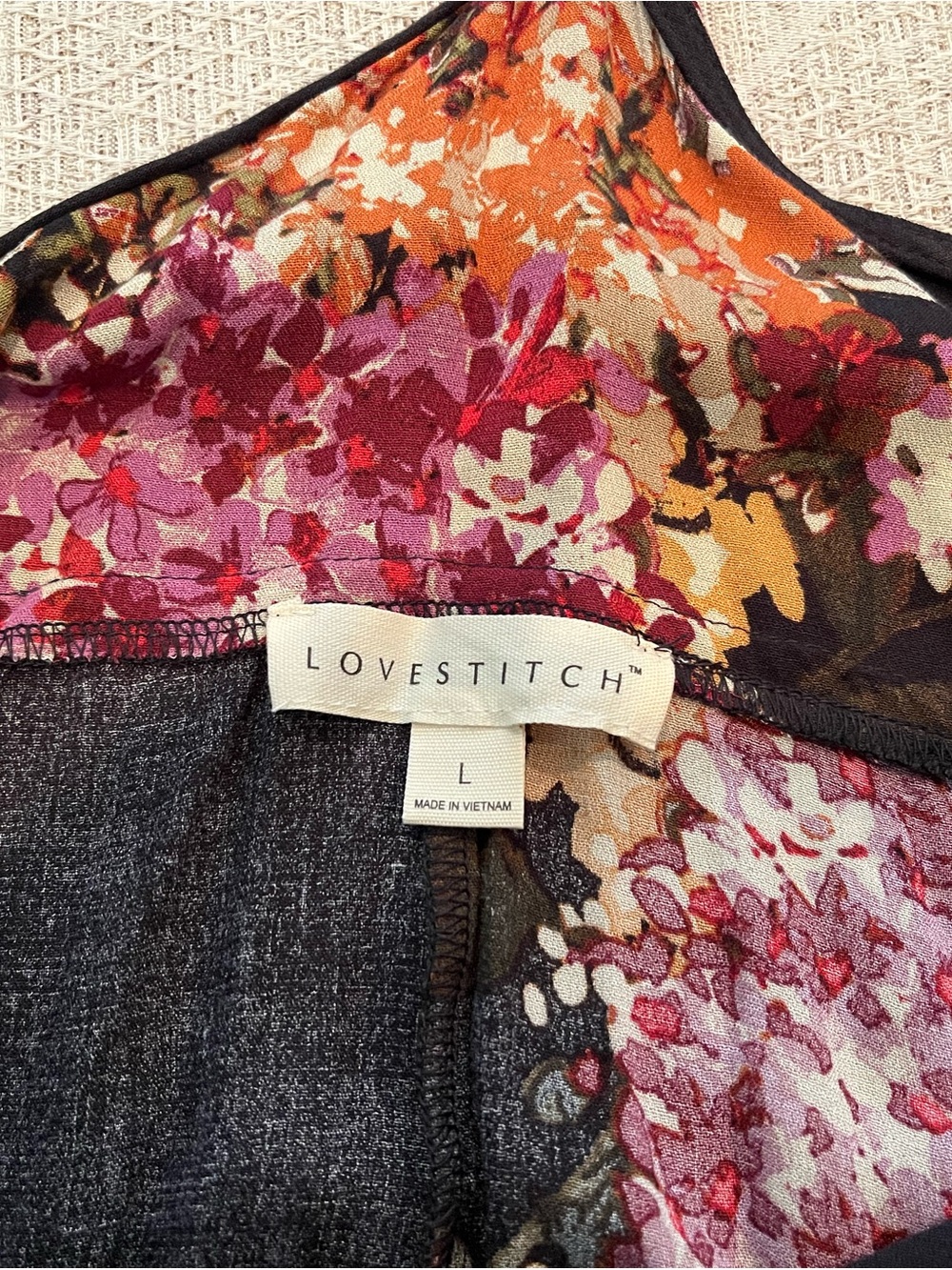 NWOT LOVESTITCH Vintage Look Black Floral Maxi Dress - Picture 5 of 7